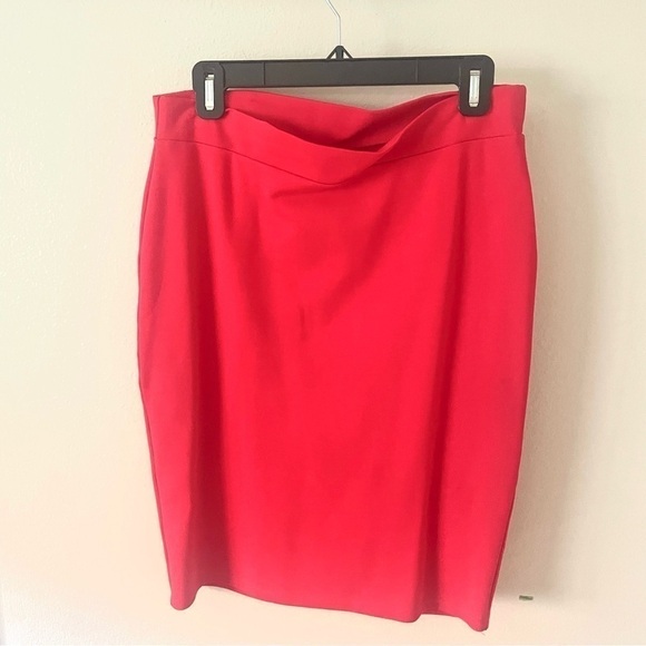 Urban CoCo Women's Elastic Waist Stretch Bodycon Midi Pencil Skirt - RED Large - Picture 6 of 7